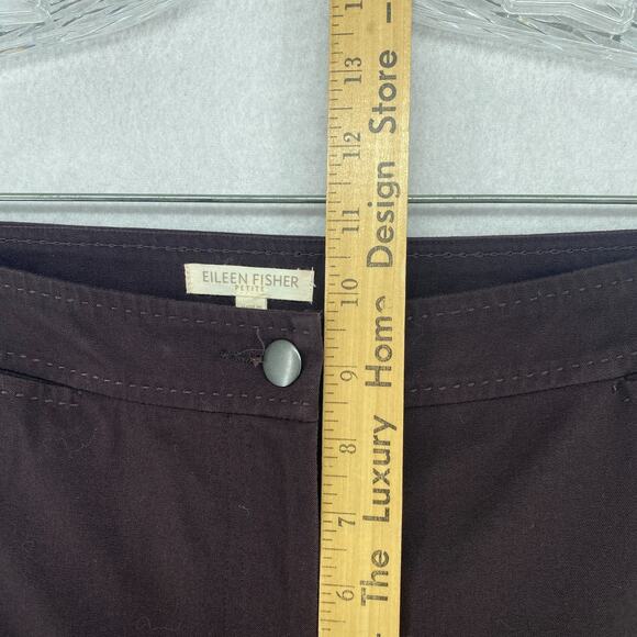 EILEEN FISHER Pants PL Organic Cotton Stretch Twill Tapered Cropped Chino Brown - Picture 10 of 16